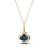 Thumbnail Image 2 of Natural London Blue Topaz & Diamond Accent Necklace 14K Yellow Gold