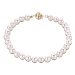 Freshwater Cultured Pearl Bracelet 14K Yellow Gold 7.5&quot;