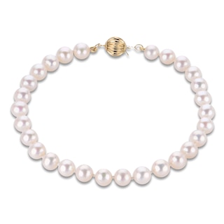 Children's Butterfly Bracelet Cultured Pearls 14K Yellow Gold