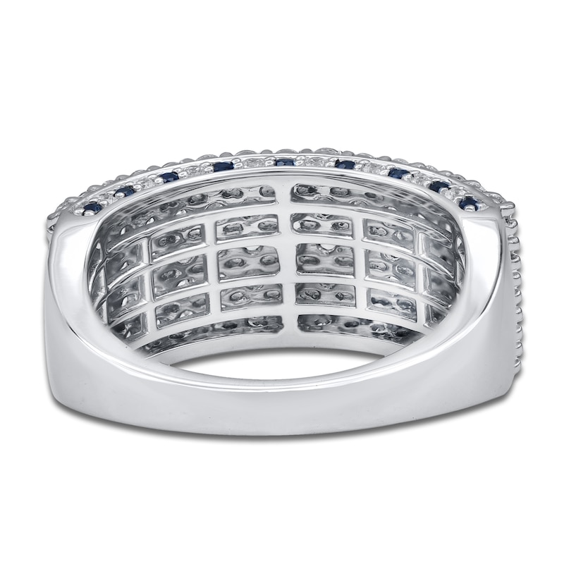 Main Image 3 of Natural Sapphire & Diamond Multi-Row Wedding Band 1-1/2 ct tw 14K White Gold