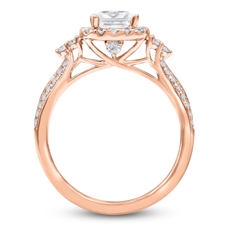 Princess-Cut Diamond Halo Ring 1-1/5 ct tw 14K Rose Gold | Jared