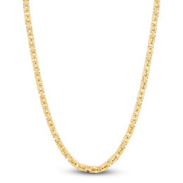 Hollow Byzantine Chain Necklace 3.95mm 14K Yellow Gold 22&quot;