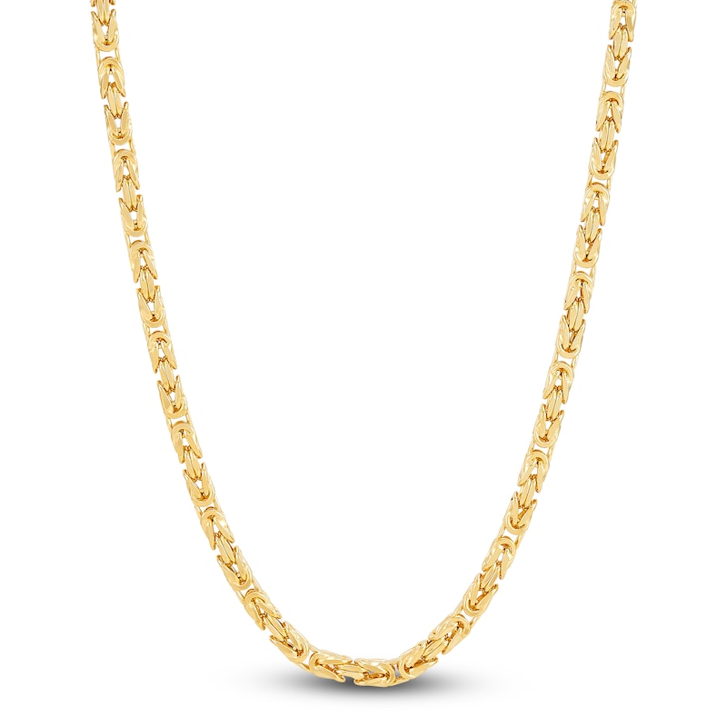 Main Image 1 of Hollow Byzantine Chain Necklace 3.95mm 14K Yellow Gold 22&quot;