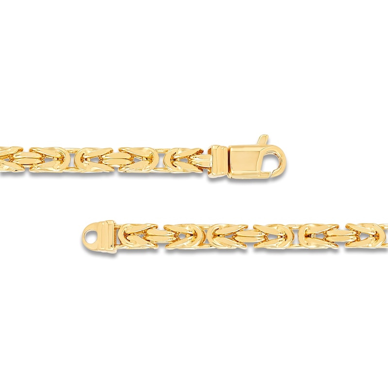 Main Image 3 of Hollow Byzantine Chain Necklace 3.95mm 14K Yellow Gold 22&quot;