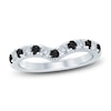 Thumbnail Image 0 of Black & White Diamond Chevron Anniversary Ring 1/2 ct tw 14K White Gold