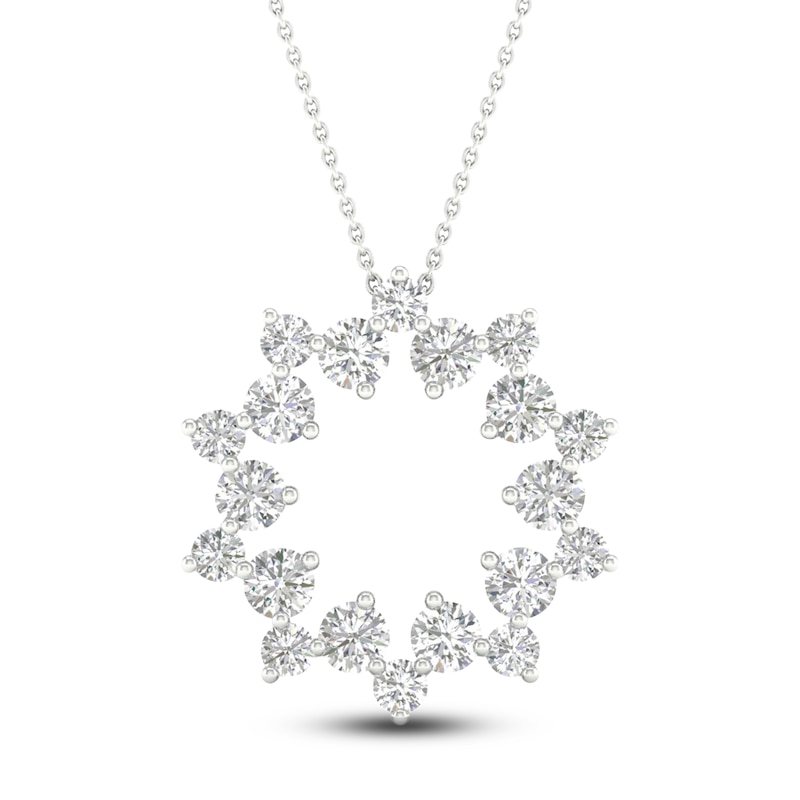 Main Image 1 of Brilliant Moments Diamond Wreath Necklace 1 ct tw 14K White Gold 18&quot;