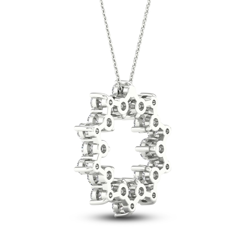 Main Image 2 of Brilliant Moments Diamond Wreath Necklace 1 ct tw 14K White Gold 18&quot;