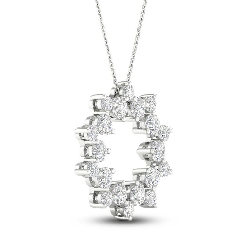 Main Image 3 of Brilliant Moments Diamond Wreath Necklace 1 ct tw 14K White Gold 18&quot;