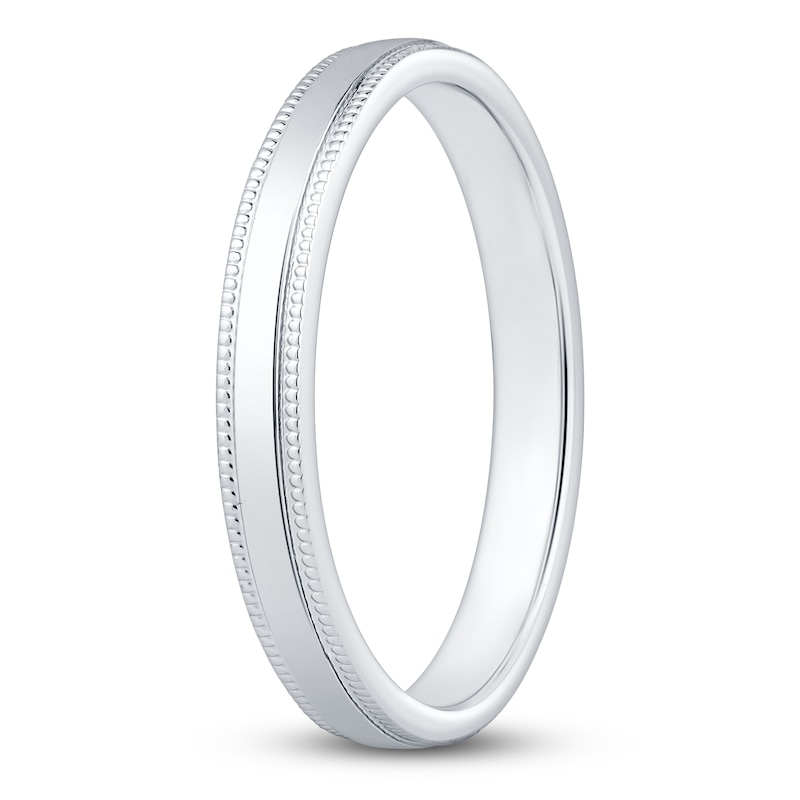 Main Image 2 of Polished Milgrain Wedding Band 2.5mm Platinum