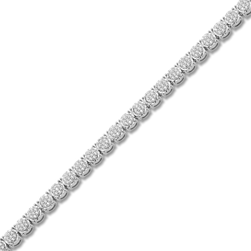 Men's Multi-Diamond Tennis Bracelet 1-1/3 ct tw 10K White Gold 8.5"