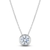 Thumbnail Image 1 of Certified Round-Cut Diamond Bezel-Set Solitaire Necklace 1-1/2 ct tw 14K White Gold 18&quot; (I1/I)