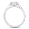 Thumbnail Image 2 of Baguette & Round-Cut Multi-Diamond Starburst Halo Promise Ring 1/3 ct tw 10K White Gold