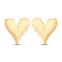 Italia D'Oro Puff Heart Stud Earrings 14K Yellow Gold