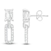 Thumbnail Image 1 of Emerald-Cut Lab-Created Diamond Doorknocker Earrings 2 1/2 ct tw 14K White Gold