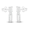 Thumbnail Image 2 of Emerald-Cut Lab-Created Diamond Doorknocker Earrings 2 1/2 ct tw 14K White Gold