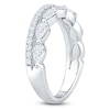 Thumbnail Image 2 of Certified Pear-Shaped & Round-Cut Diamond Two-Row Anniversary Ring 1-1/4 ct tw 14K White Gold