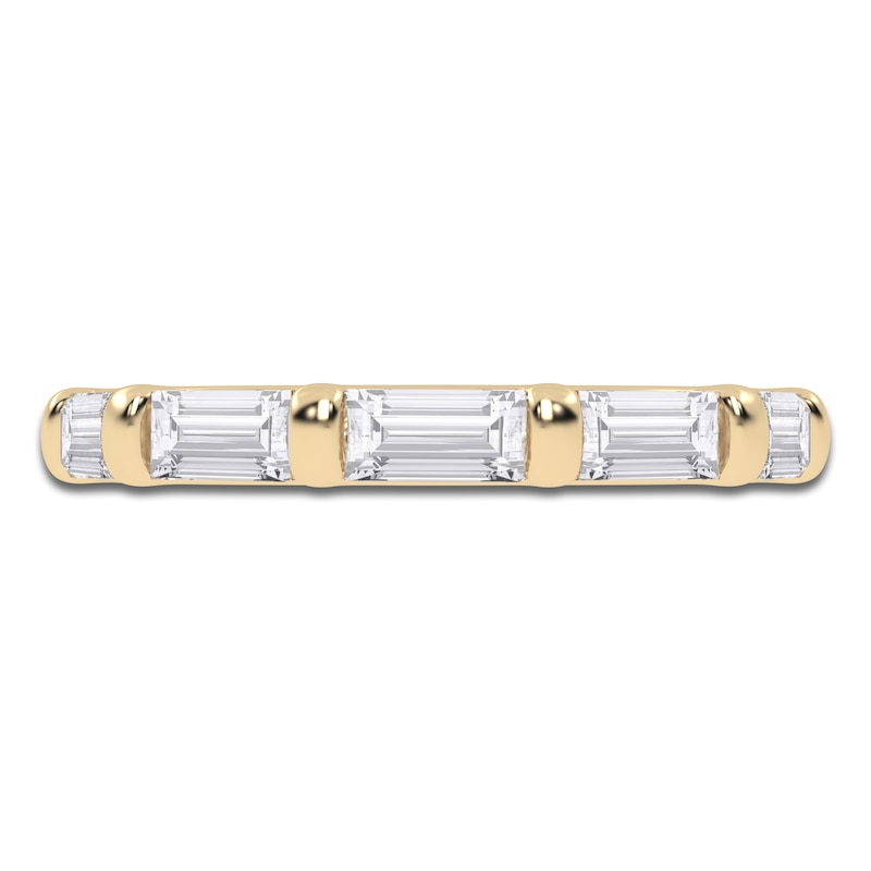 Certified Baguette-Cut Lab-Created Diamond Five-Stone Anniversary Ring 1 ct tw 14K Yellow Gold