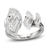 Thumbnail Image 1 of J'Lure Leaf Step-Cut Lab-Created Diamond Engagement Ring 3-7/8 ct tw 18K White Gold