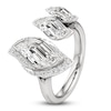 Thumbnail Image 4 of J'Lure Leaf Step-Cut Lab-Created Diamond Engagement Ring 3-7/8 ct tw 18K White Gold