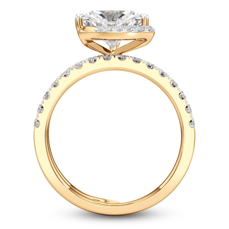 Main Image 2 of J'Lure Trillion Curved Brilliant-Cut Lab-Created Diamond Spiral Engagement Ring 2-5/8 ct tw 18K Yellow Gold