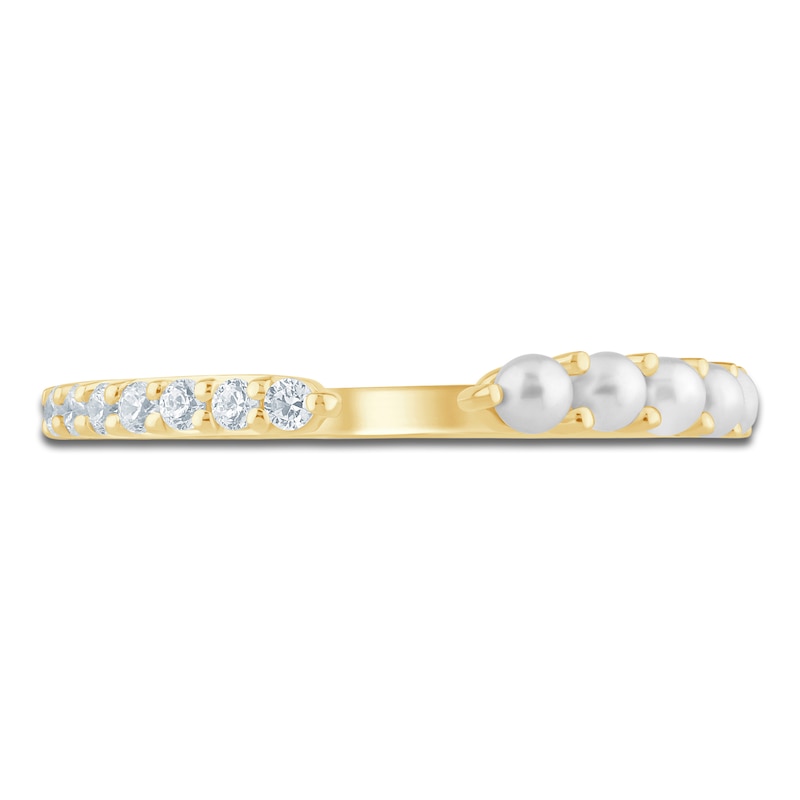 Main Image 3 of Pnina Tornai Diamond & Cultured Pearl Open Anniversary Ring 1/6 ct tw 14K Yellow Gold