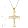 Thumbnail Image 4 of Men's Diamond Cross Necklace 1/8 ct tw Stainless Steel & Yellow Ion Plating 24&quot;