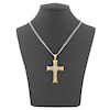 Thumbnail Image 5 of Men's Diamond Cross Necklace 1/8 ct tw Stainless Steel & Yellow Ion Plating 24&quot;