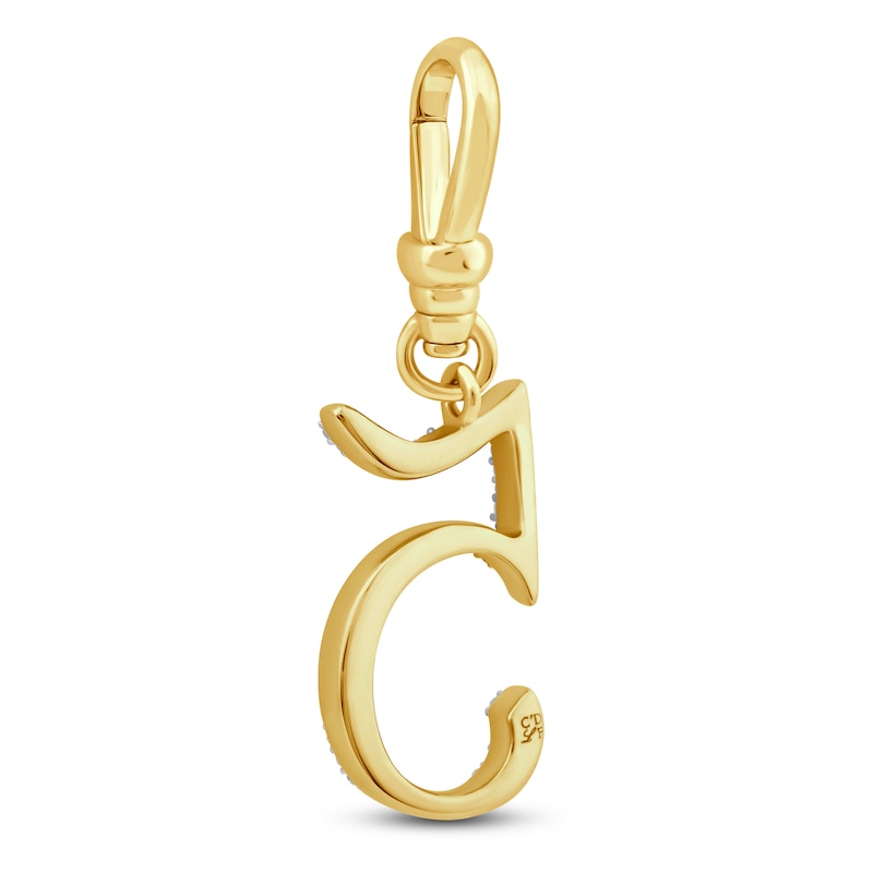 Main Image 2 of Charm'd by Lulu Frost Diamond Number 5 Charm 1/8 ct tw Pavé Round 10K Yellow Gold