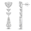 Thumbnail Image 1 of J'Lure Tie Step-Cut, Half Moon Brilliant-Cut, Trillion Curved Brilliant-Cut, Round-Cut Lab-Created Diamond Drop Earrings 8 ct tw 14K White Gold