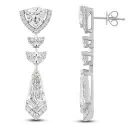 J'Lure Tie Step-Cut, Half Moon Brilliant-Cut, Trillion Curved Brilliant-Cut, Round-Cut Lab-Created Diamond Drop Earrings 8 ct tw 14K White Gold