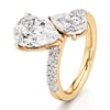 Thumbnail Image 4 of J'Lure Pear Step-Cut Two-Stone Lab-Created Diamond Engagement Ring 4-5/8 ct tw 18K Yellow Gold