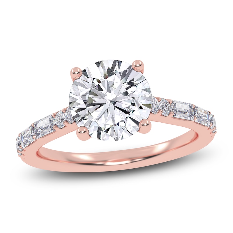 Main Image 1 of Round-Cut Lab-Created Diamond Engagement Ring 1-7/8 ct tw 14K Rose Gold