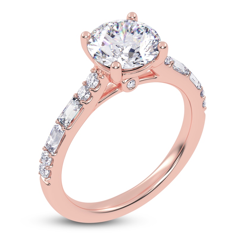 Main Image 2 of Round-Cut Lab-Created Diamond Engagement Ring 1-7/8 ct tw 14K Rose Gold