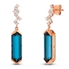 Thumbnail Image 2 of Le Vian Silhouette Hexagon-Cut Natural Blue Topaz Dangle Earrings 1/4 ct tw Diamonds 14K Strawberry Gold