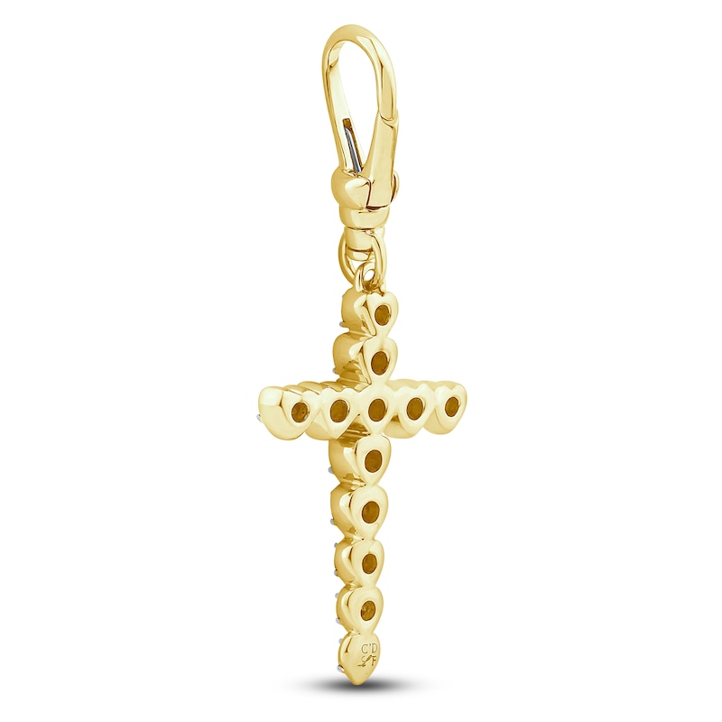 Main Image 2 of Charm'd by Lulu Frost Diamond Cross with Hearts Charm 1/15 ct tw 10K Yellow Gold