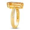 Thumbnail Image 2 of Le Vian Silhouette Hexagon-Cut Natural Citrine Ring 1/10 ct tw Diamonds 14K Honey Gold