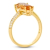 Thumbnail Image 3 of Le Vian Silhouette Hexagon-Cut Natural Citrine Ring 1/10 ct tw Diamonds 14K Honey Gold