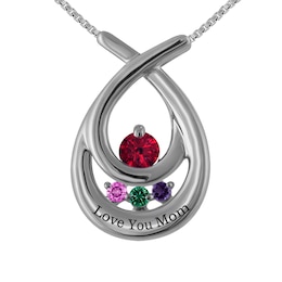 Birthstone Family & Mother's Necklace (2-4 Stones and 1 Line)