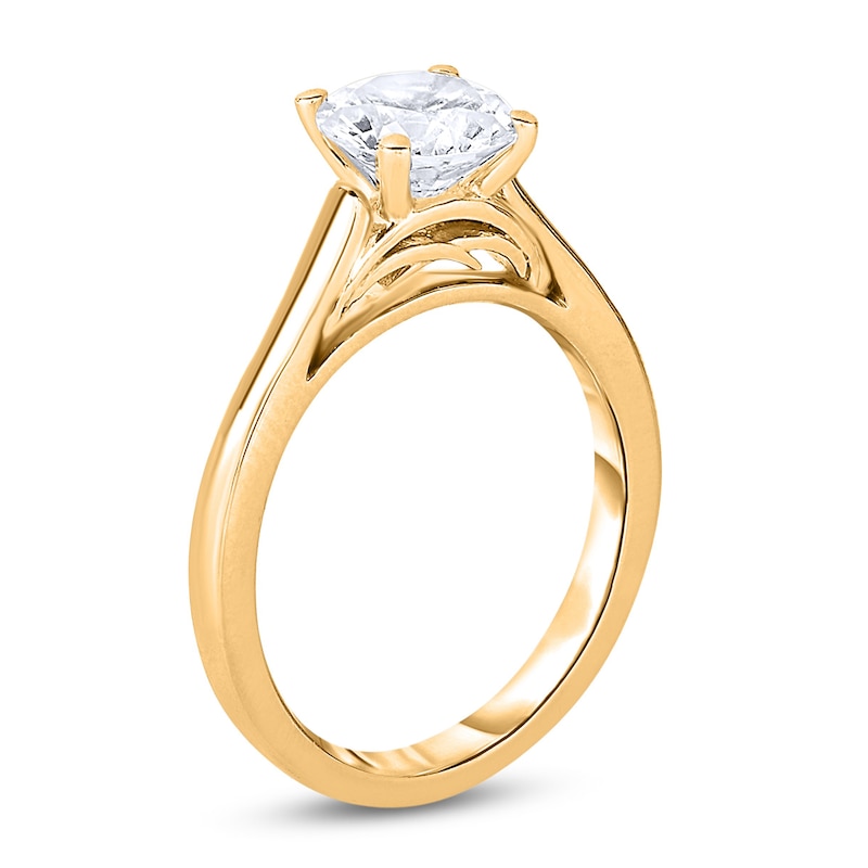 Diamond Solitaire Engagement Ring 1-1/2 ct tw Round 14K Yellow Gold (I2 ...