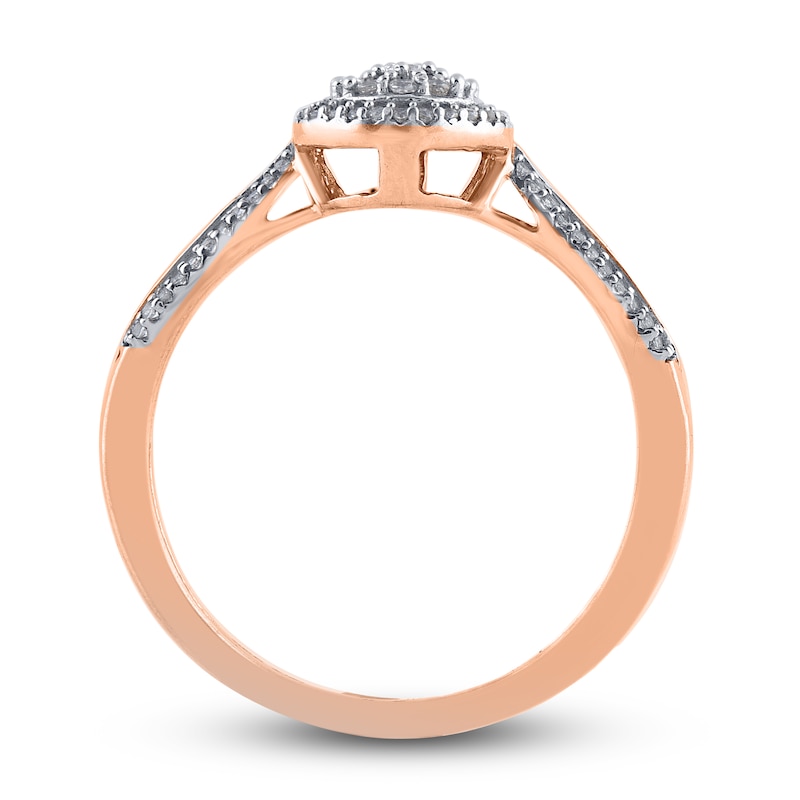 Main Image 2 of Diamond Engagement Ring 1/3 ct tw Round/Baguette 14K Rose Gold