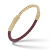 Thumbnail Image 1 of Marco Dal Maso Men's Red Leather Bracelet Sterling Silver/18K Yellow Gold-Plated 8&quot;