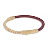 Thumbnail Image 2 of Marco Dal Maso Men's Red Leather Bracelet Sterling Silver/18K Yellow Gold-Plated 8&quot;