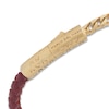 Thumbnail Image 3 of Marco Dal Maso Men's Red Leather Bracelet Sterling Silver/18K Yellow Gold-Plated 8&quot;