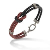 Thumbnail Image 1 of Marco Dal Maso Men's Red/Black Leather Bracelet Sterling Silver 8&quot;