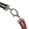 Thumbnail Image 3 of Marco Dal Maso Men's Red/Black Leather Bracelet Sterling Silver 8&quot;