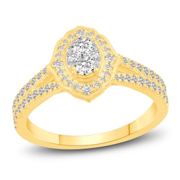 Diamond Engagement Ring 5/8 ct tw Round 14K Yellow Gold