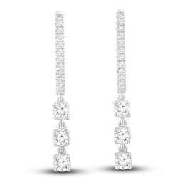 Diamond Dangle Earrings 1/2 ct tw Round 10K White Gold