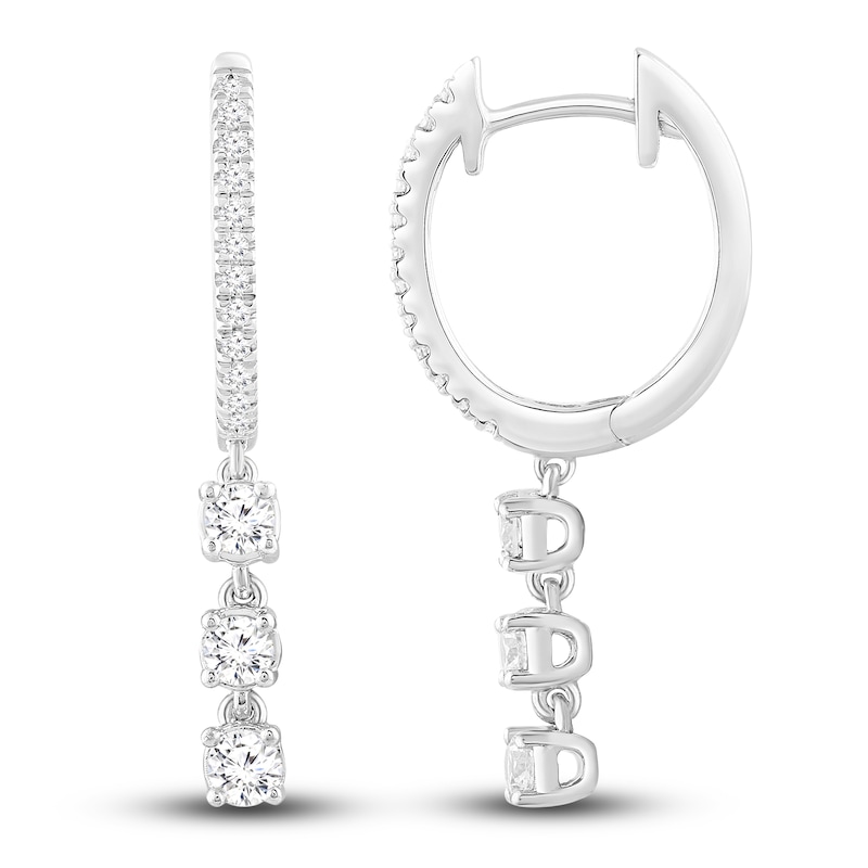 Main Image 2 of Diamond Dangle Earrings 1/2 ct tw Round 10K White Gold