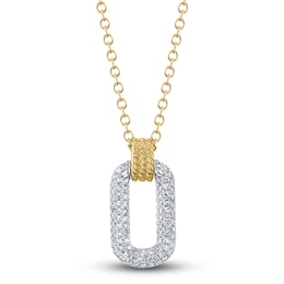 Shy Creation Diamond Necklace 1/6 ct tw Round 14K Two-Tone Gold 18&quot; SC55024422