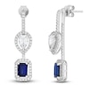 Thumbnail Image 3 of Blue & White Lab-Created Sapphire Dangle Earrings 10K White Gold